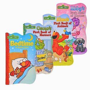 Sesame Street Shaped Board Books First Animals Rhymes Manners Elmo & Friends